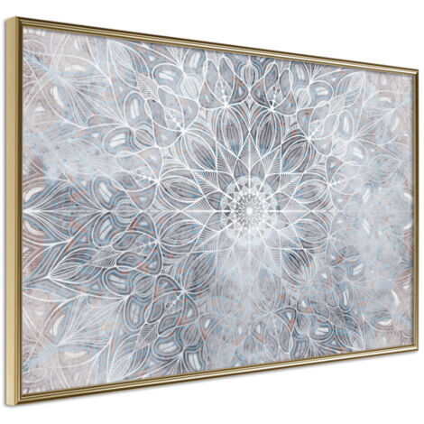 Affiche Murale Encadrée "Winter Mandala" 45 x 30 cm Or