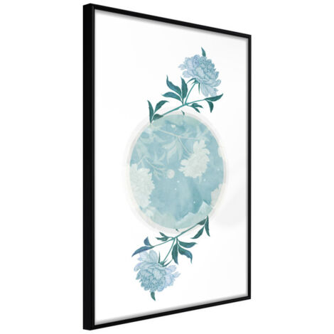 Affiche Murale Encadrée "World in Shades of Blue" 40 x 60 cm Noir