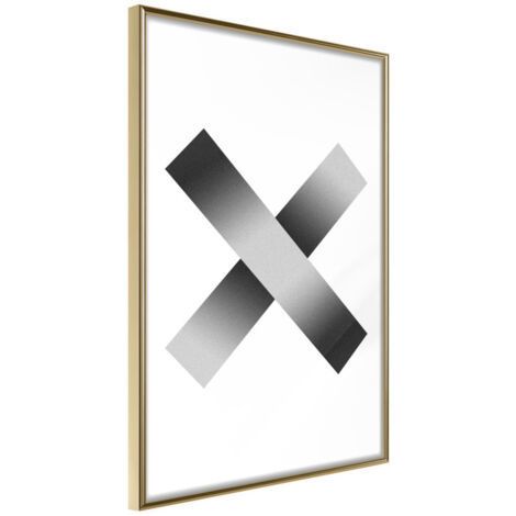Affiche Murale Encadrée "X" 21 x 30 cm Or