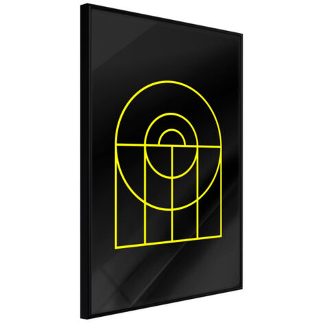 Affiche Murale Encadrée "Yellow Lines" 21 x 30 cm Noir
