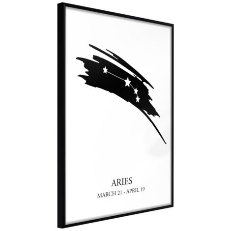 Affiche Murale Encadrée "Zodiac Aries I" 21 x 30 cm Noir