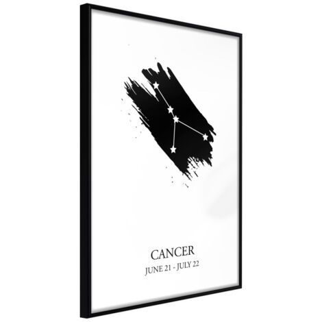 Affiche Murale Encadrée "Zodiac Cancer I" 21 x 30 cm Noir