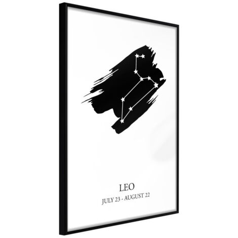 Affiche Murale Encadrée "Zodiac Leo I" 30 x 42 cm Noir