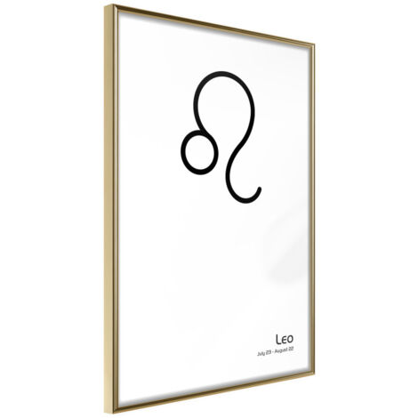 Affiche Murale Encadrée "Zodiac Leo II" 30 x 42 cm Or