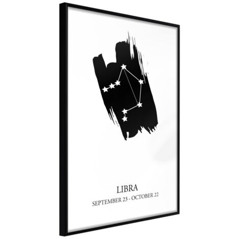 Affiche Murale Encadrée "Zodiac Libra I" 21 x 30 cm Noir