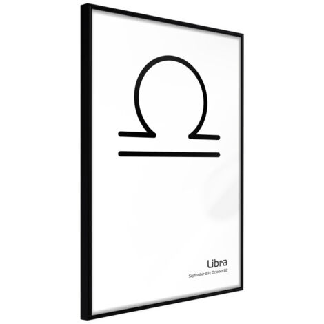 Affiche Murale Encadrée "Zodiac Libra II" 21 x 30 cm Noir