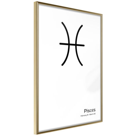 Affiche Murale Encadrée "Zodiac Pisces II" 30 x 42 cm Or