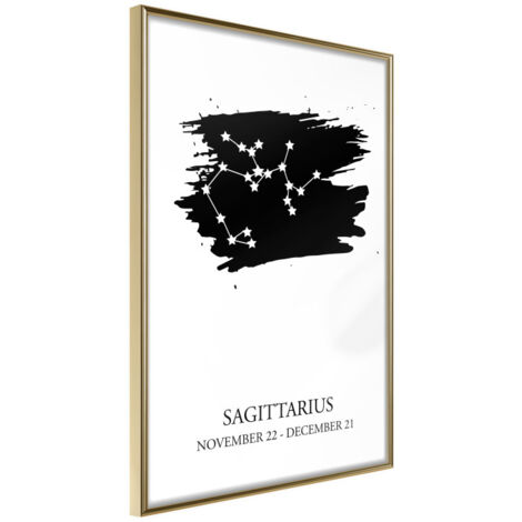Affiche Murale Encadrée "Zodiac Sagittarius I" 21 x 30 cm Or
