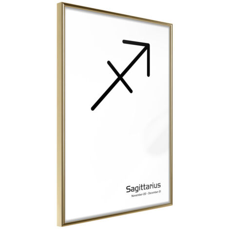Affiche Murale Encadrée "Zodiac Sagittarius II" 30 x 42 cm Or