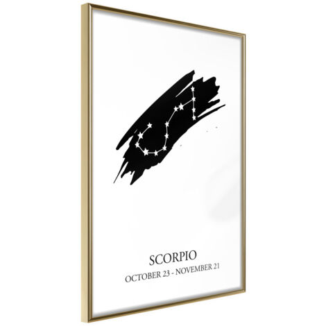 Affiche Murale Encadrée "Zodiac Scorpio I" 21 x 30 cm Or