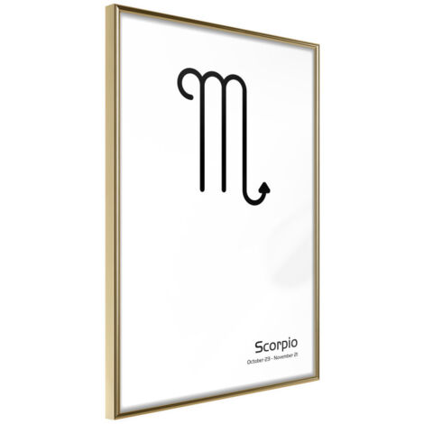 Affiche Murale Encadrée "Zodiac Scorpio II" 21 x 30 cm Or