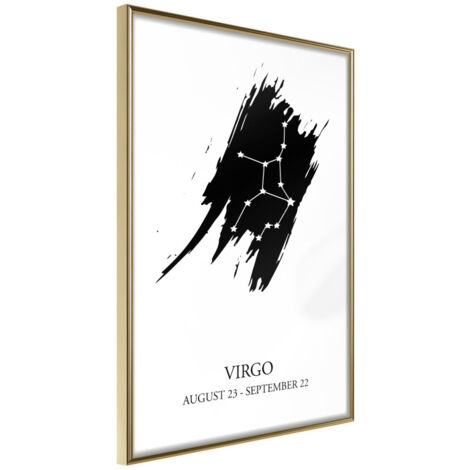 Affiche Murale Encadrée "Zodiac Virgo I" 21 x 30 cm Or