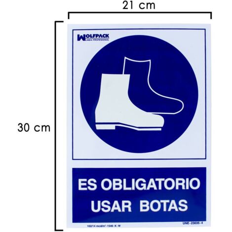 Affiche obligatoire Utilisation de bottes 30x21 cm.