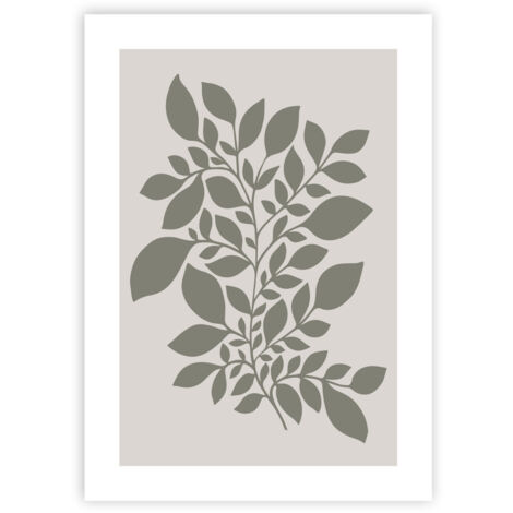 Affiche papier imprimé feuilles sans cadre