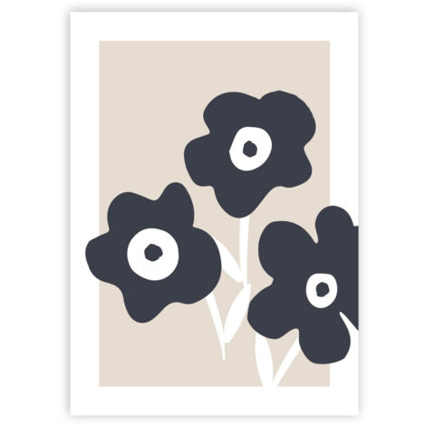 Affiche papier imprimé fleurs sans cadre