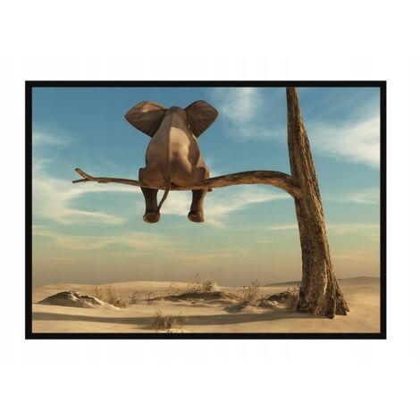 AFFICHE PHOTO ENCADRÉE A4 cm Éléphant PD233