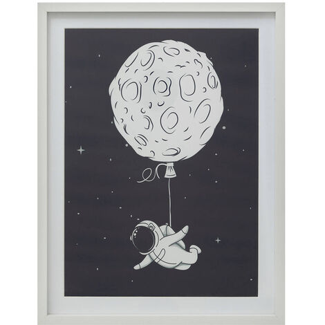 Affiche pour la chambre d'enfant SPACE, dans un cadre blanc, 30 x 40 cm