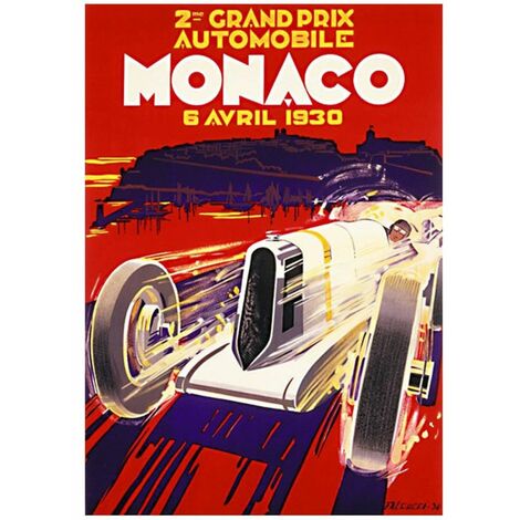 Affiche rectangulaire Monaco 1930