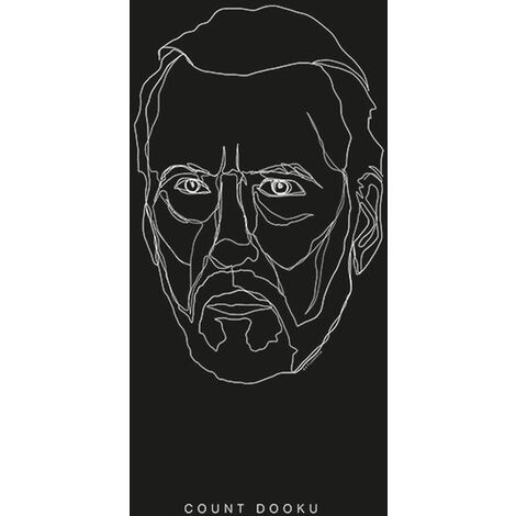 Affiche Star Wars Lines Dark Side Dooku - 50 x 70 cm de Komar - noir et blanc