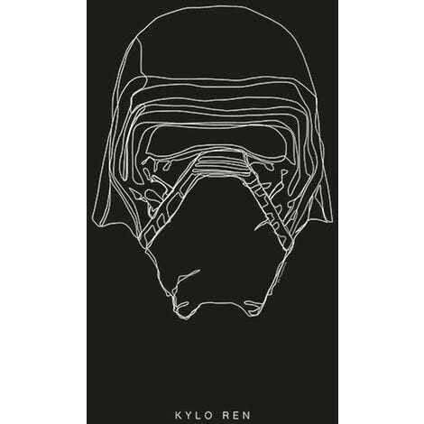 Affiche Star Wars Lines Dark Side Kylo - 50 x 70 cm de Komar - noir et blanc