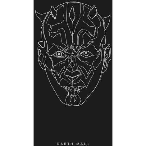 Affiche Star Wars Lines Dark Side Maul - 50 x 70 cm de Komar - noir et blanc