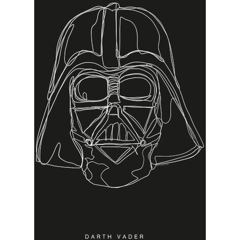 Affiche Star Wars Lines Dark Side Vader - 50 x 70 cm de Komar - noir et blanc