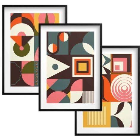 Affiches murales avec cadres, tableaux muraux modernes, géométrie, abstraction