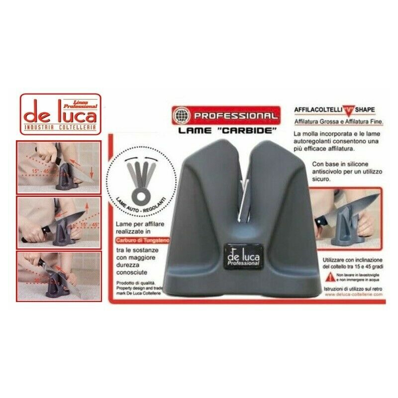 Image of De Luca - affilacoltelli affila coltelli professionale v shape lame carbide