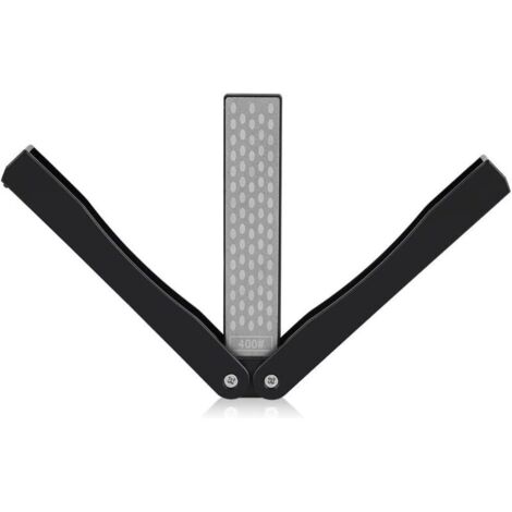 Affilacoltelli KZQ, pietra per affilare grana 600/400, pietra per affilare pieghevole a doppia faccia, affilacoltelli da cucina (nero)