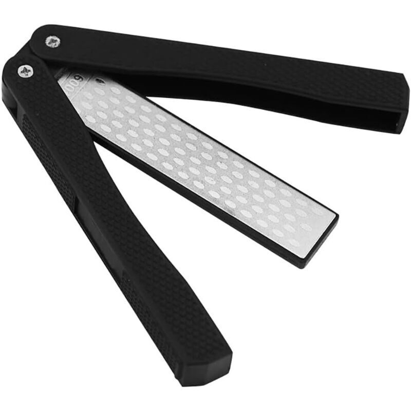 Affilacoltelli, pietra per affilare diamantata tascabile pieghevole, grana 400/600, pietra per affilare portatile a doppia faccia per campeggio,