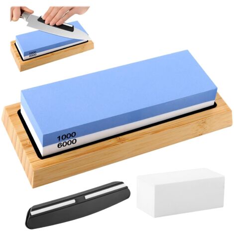 Affilacoltelli professionale, pietra per affilare 2 in 1, blu, corindone bianco, fine, extra fine