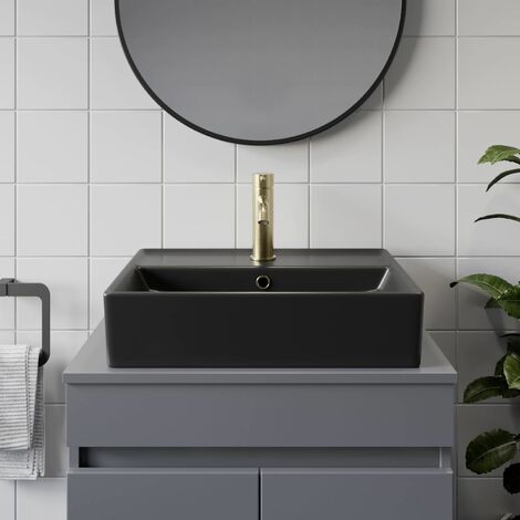 Affine Rectangular Countertop Basin Matt Black - 505 x 352mm