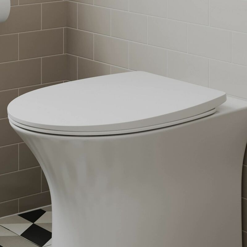 Soft Close Round Toilet Seat - Top Fix White - White - Affine