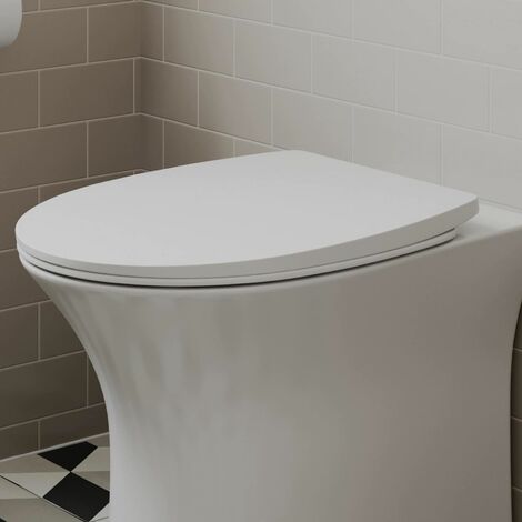 Affine Soft Close Round Toilet Seat - Top Fix White