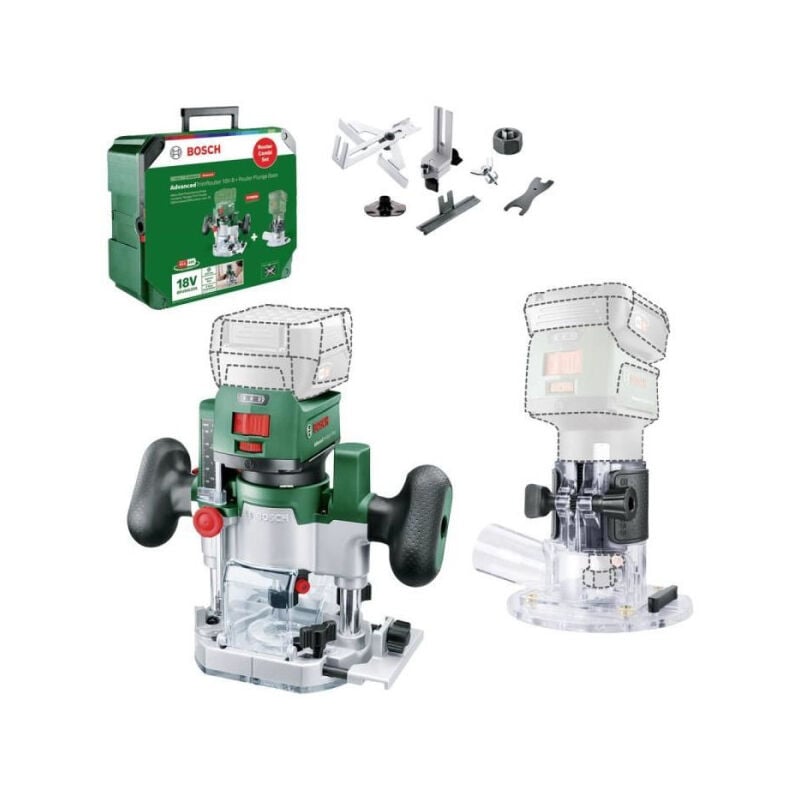 Bosch - Affleureuse AdvancedTrimRouter 18V-8 avec base Router Plunge, sans batterie