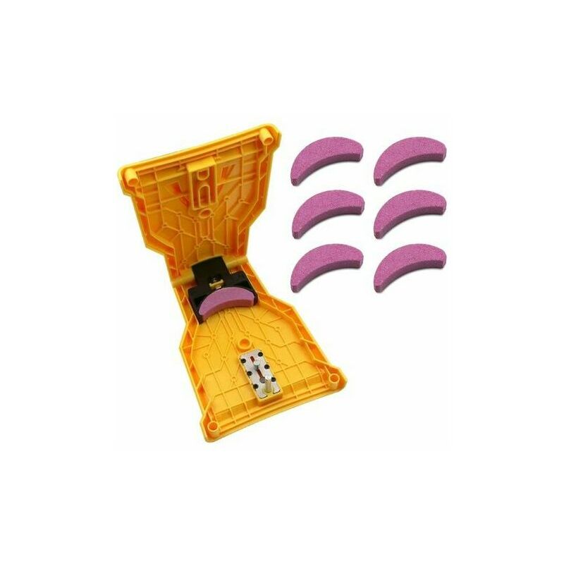 Lucky-88 - Afftage De Trononneuse Pierre à Aiguiser Rapide Aiguiseur Chane Outil De Travail du Bois Affteur De Chaneavec Kit 6 Pierres à Aiguiser