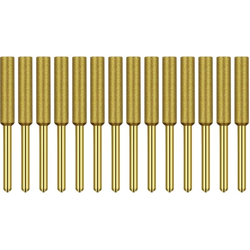 Affûteuse de tronçonneuse 12 pièces roues d'affûtage de diamant de titane, accessoires de chaîne d'affûteuse de chaîne d'huile Or 5,5 mm - gold