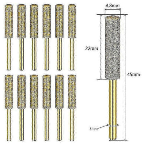 Affûteur de chaîne de tronçonneuse Dremel 12 pièces, diamant, affûtage de précision professionnel, 4,8 mm