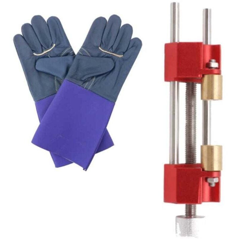Image of Affûteur De Couteaux À Angle Fixe Outil Affûtage Ciseaux Bois Acier Inoxydable Avec Gants Sécurité