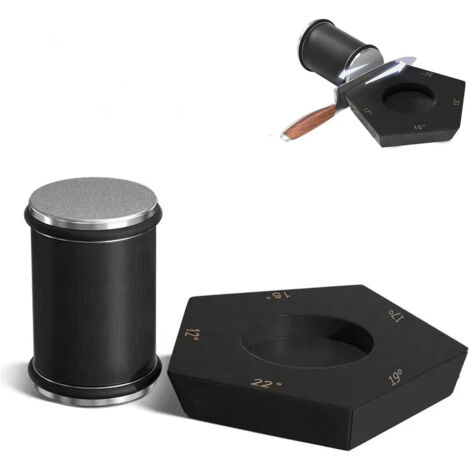 Affûteur de couteaux à roulettes – système multi-angle 12°–22° – pierre diamant industrielle – outil de cuisine,Noir