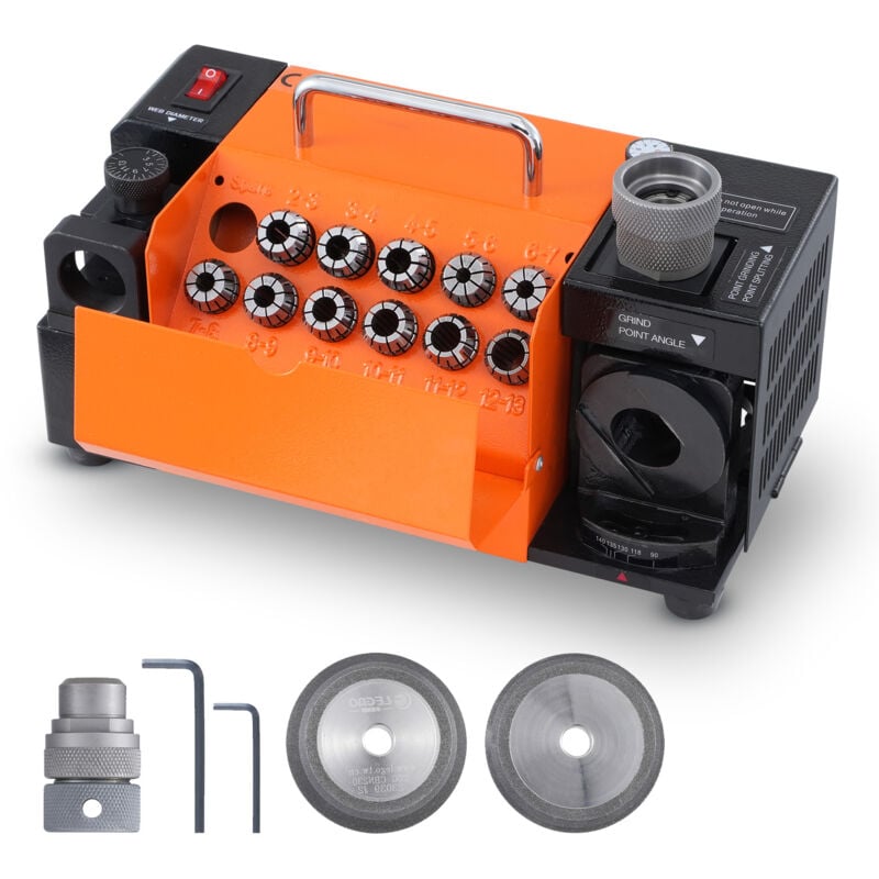 Affûteur de forets Mophorn MR-13B - L'outil idéal pour affûter les forets de 3 à 13 mm. Équipé de 11 pinces, adapté à un usage professionnel et