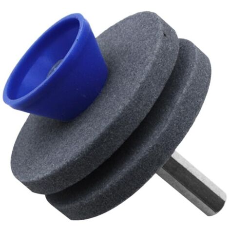 Affûteur de lame de tondeuse à gazon durable pour outils de jardin, perceuse électrique, double couche, 1 pièce (gris)