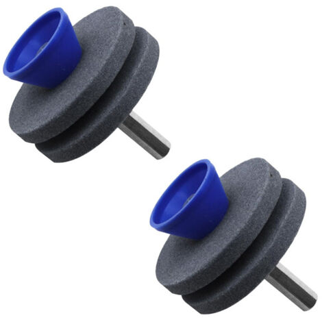 Affûteur de lame de tondeuse à gazon durable pour outils de jardin, perceuse électrique, double couche, 2 pièce (gris)