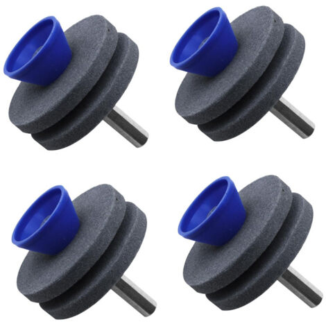 Affûteur de lame de tondeuse à gazon durable pour outils de jardin, perceuse électrique, double couche, 4 pièce (gris)