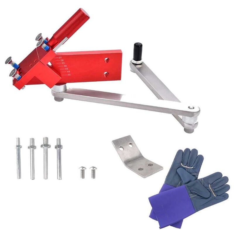 Affûteur de lame de tondeuse à gazon Kit d'outils d'affûtage réglable de 15 à 45 degrés pour lame de tondeuse à gazon droite et standard rouge + 1