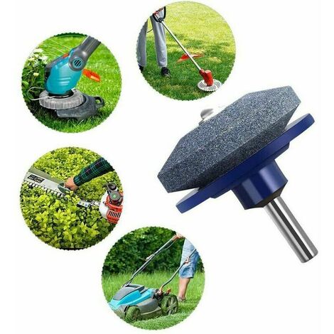 Affûteur de pierre à aiguiser 4pcs - aiguiseur bleu résistant à l'usure tête de ponçage aiguiseur de lame de tondeuse à gazon HANBING