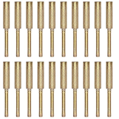 Affûteur de tronçonneuse, tête meulage, 20 pièces, kit d'outils d'affûtage fichiers rotatifs pour meuleuse électrique, outils gravure, matériau émeri, roue 7/32 (5,5 mm) Or 5,5 mm