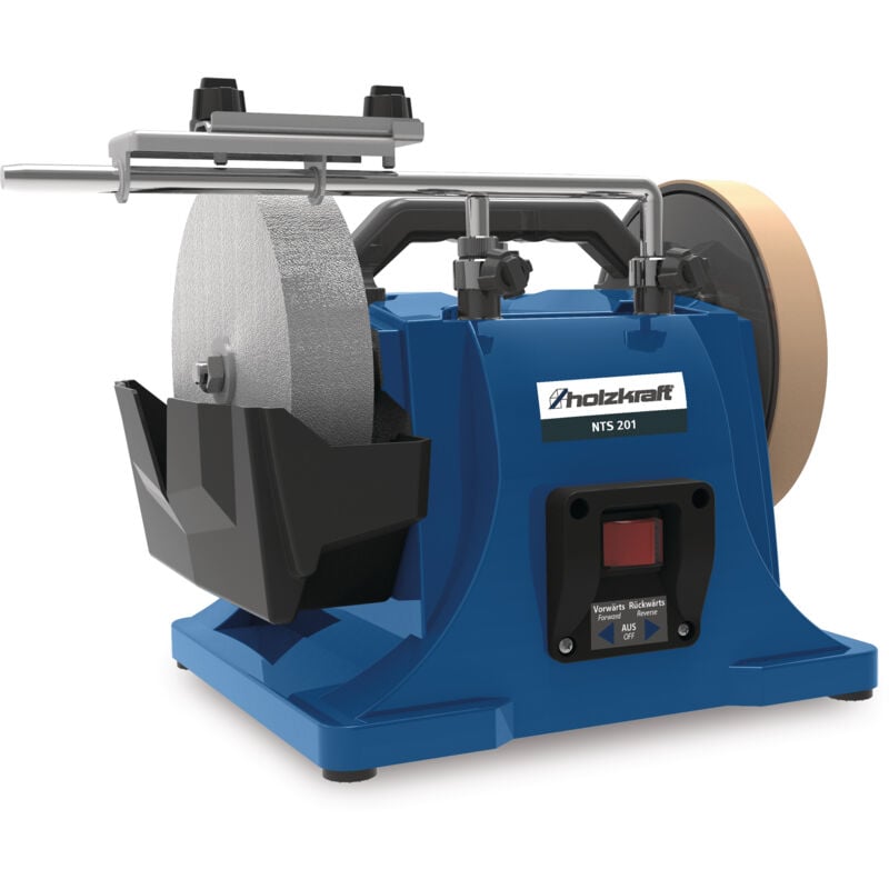 Affûteuse à sec et à eau 150W - 115 tpm meule en corindon ø200mm Holzkraft NTS201