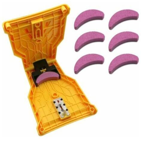 Affûteuse de chaîne de tronçonneuse, pierre à aiguiser, affûteur de chaîne rapide, outil de travail du bois, kit d'affûteur de chaîne avec 6 pierres à aiguiser