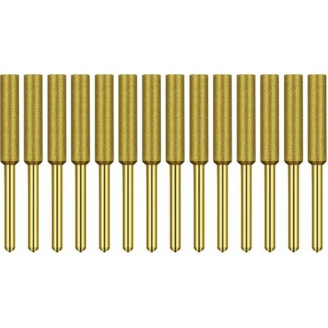 Affûteuse de tronçonneuse 12 pièces roues d'affûtage de diamant de titane, accessoires de chaîne d'affûteuse de chaîne d'huile Or 4.8mm